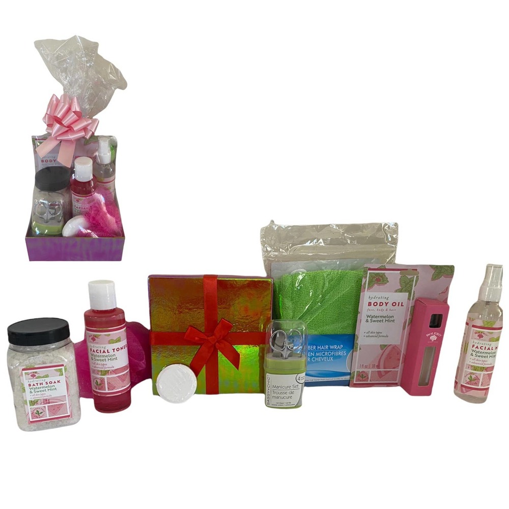 Watermelon Sweet Mint Bath & Body Gift Basket Facial Skin Personal Care Gift Set